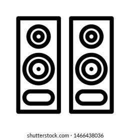 Speaker thin line icon. Square speaker outline icon. Editable stroke vector.