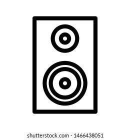 Speaker thin line icon. Square speaker outline icon. Editable stroke vector.