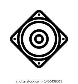 Speaker thin line icon. Square speaker outline icon. Editable stroke vector.