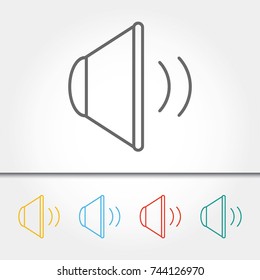 Speaker Thin Line Single Icon Vector Illustration