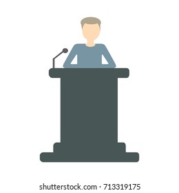Speaker at a tribune icon