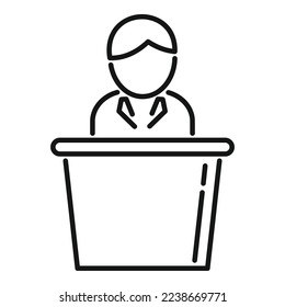 Speaker tribune icon outline vector. Speech podium. Conference lecture