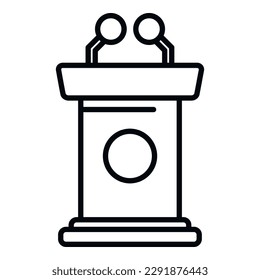 Speaker tribune icon outline vector. Democracy vote. Poll election