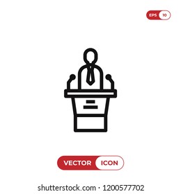 Speaker with tribune vector icon