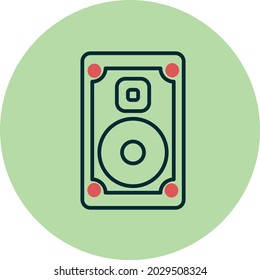 Speaker Two Color Circle Vector Icon Design