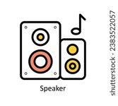 Speaker vector Filled outline Design illustration. Symbol on White background EPS 10 File