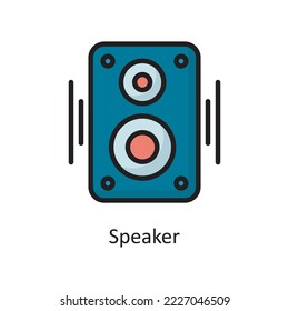 Speaker  Vector Filled Outline Icon Design illustration. Housekeeping Symbol on White background EPS 10 File
