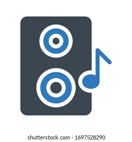 speaker vector glyph color icon 