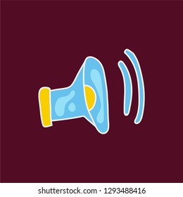 speaker vector. hand drawn icon. sound illustration. editable stroke
