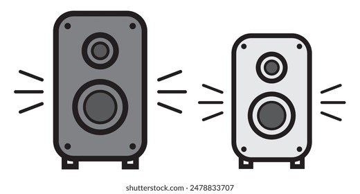 speaker vector icon, audio speaker icon. Speaker bass icon. Eps 10.