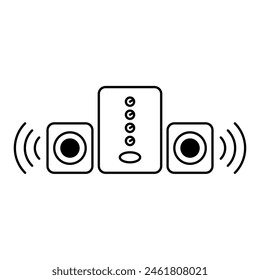 Speaker vector icon, audio speaker icon isolated on white background.