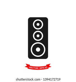 speaker vector icon, audio speaker icon in trendy flat design 