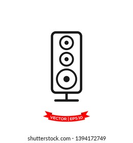 speaker vector icon, audio speaker icon in trendy flat design 