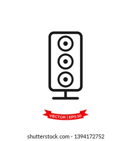 speaker vector icon, audio speaker icon in trendy flat design 
