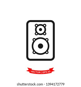 speaker vector icon, audio speaker icon in trendy flat design 