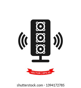speaker vector icon, audio speaker icon in trendy flat design 