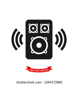 speaker vector icon, audio speaker icon in trendy flat design 