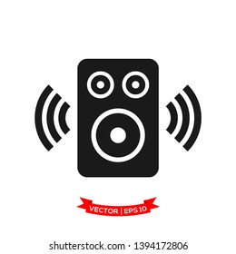speaker vector icon, audio speaker icon in trendy flat design 