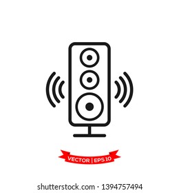 speaker vector icon, audio speaker icon in trendy flat design, sound icon 