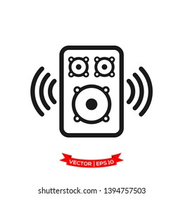 speaker vector icon, audio speaker icon in trendy flat design, sound icon 