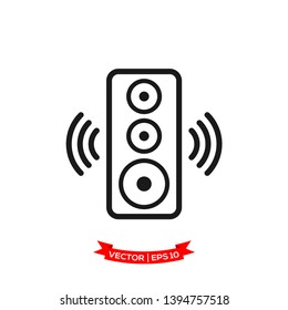 speaker vector icon, audio speaker icon in trendy flat design, sound icon 