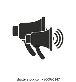 Speaker vector icon. Black illustration isolated on white background for graphic and web design.