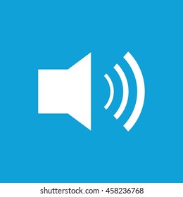 Speaker vector icon. Blue background