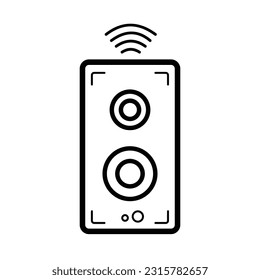 Speaker vector icon illustration isolated on square white background. Simple flat outlined minimalist cartoon art styled drawing.