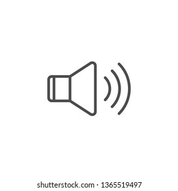 Speaker vector icon isolated on white background.