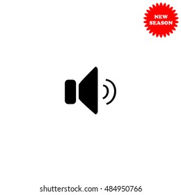 Speaker vector icon isolated on white background.