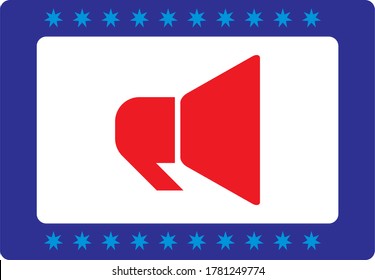 Icono vector del altavoz. Vector de símbolos de icono de correo. Símbolo de sitio web para computadora y vector móvil.