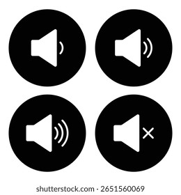 Ícone de vetor de alto-falante. Mute Icon Symbols vetor. símbolo para o site Computador e vetor móvel. Ícone Megaphone de alto-falante de som: Ilustração de vetor sólido único para design de site, logotipo, aplicativo, modelo. 
