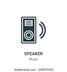 Speaker vector icon on white background. Flat vector speaker icon symbol sign from modern music collection for mobile concept and web apps design.