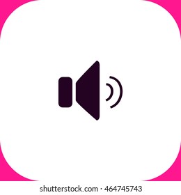 Speaker vector icon on white background.