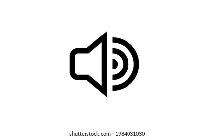 speaker vector icon outline style with white background perfect pixel 