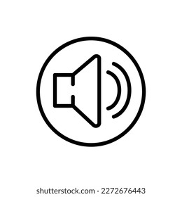 Speaker Vector Icon, Outline style, isolated on white Background.
