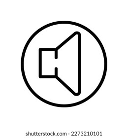 Speaker Vector Icon, Outline style, isolated on white Background.