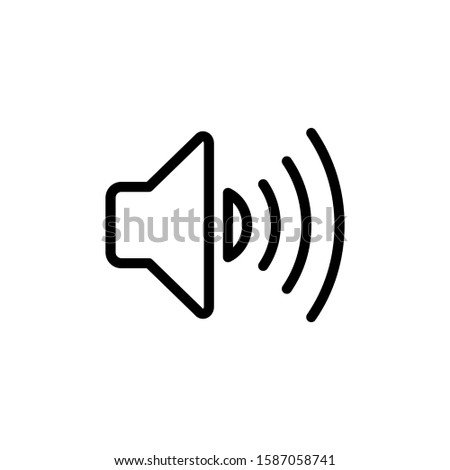 speaker vector icon in outline style on white background,