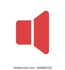 Icono vector del altavoz. Símbolo rojo