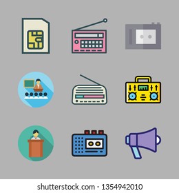 speaker vector icon set