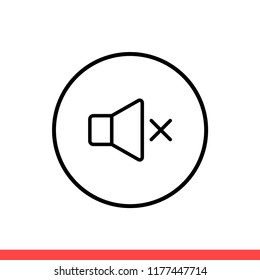 Speaker vector icon, silent symbol. Simple, flat design for web or mobile app