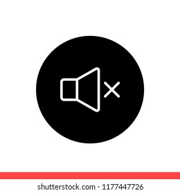 Speaker vector icon, silent symbol. Simple, flat design for web or mobile app