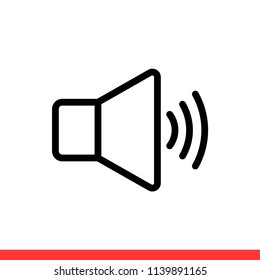 Speaker vector icon, voice symbol. Simple, flat design illustration for web or mobile app