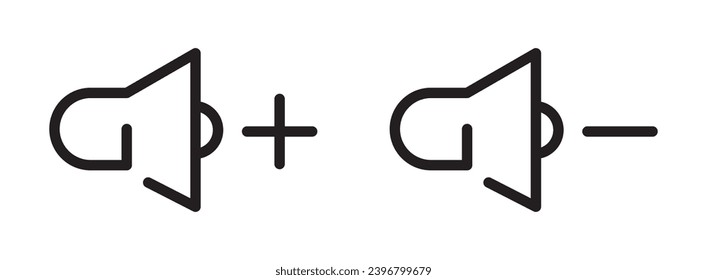 Speaker vector icon. Volume up and down symbol