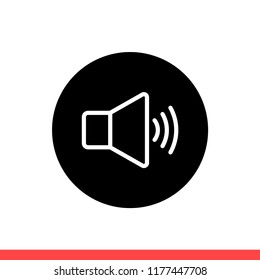 Speaker vector icon, volume symbol. Simple, flat design for web or mobile app