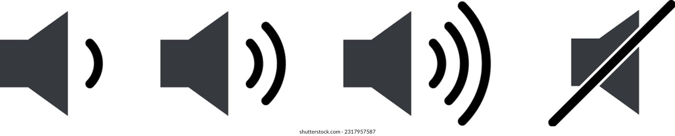 Speaker vector icon, volume symbol collection for web site and app, illustration.