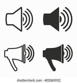 Speaker    vector icons set. Black  illustration isolated on white  background for graphic and web design.