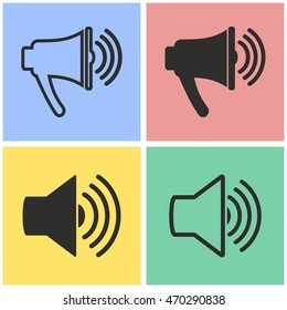 Speaker vector icons set. Illustration isolated for graphic and web design.