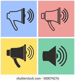 Speaker vector icons set. Illustration isolated for graphic and web design.