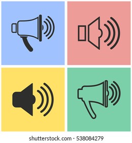 Speaker vector icons set. Illustration isolated for graphic and web design.
